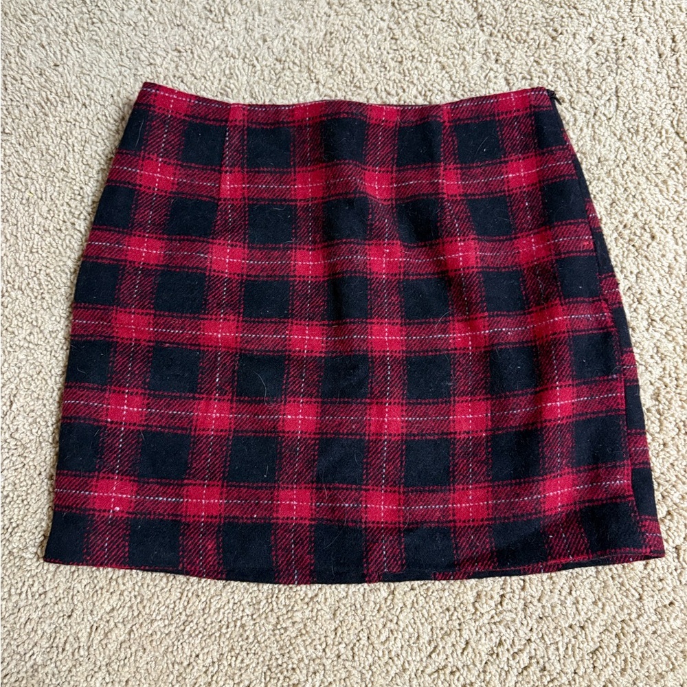 Forever 21 Red and Black Plaid Mini Skirt